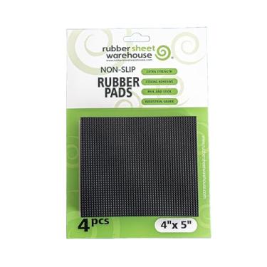 Imagem de Rubber Sheet Warehouse Pés De Borracha Para Móveis, Protetores Piso Pernas Cadeiras, Cama E Eletrônicos (4" X 5" Almofadas, 4 Peças, Retangulares)