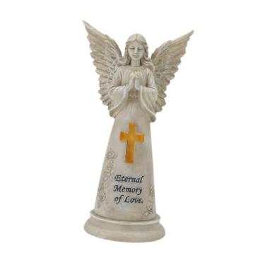 Imagem de Bothyi Coleção de enfeites de gramado com luz solar de anjo, escultura de arte para jardim, luz memorial para pátio e sala de estar