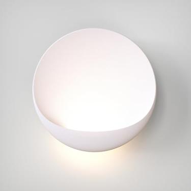 Imagem de Hyunbae Arandela De Parede Led Moderna, Luzes Redondas 8'' Para Áreas Externas, Com Fiação Fixa, Montagem Vertical E Vertical, Casa, Pátio, Varanda, Corredor, Luminária, Iluminação 3000K, Branco Que