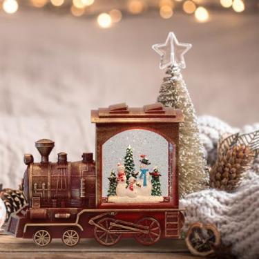 Imagem de Wondise Globos De Neve Natal Iluminados, Lanterna Musical Com Temporizador, Alimentados Por Bateria E Usb, Globo Giratório Glitter Água Para Decoração Ação Graças