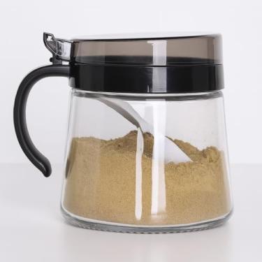 Imagem de Açucareiro de Vidro com Tampa Preta, 500ml, 11cm x 9cm