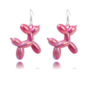 Imagem de coadipress Brincos femininos de balão 3D para cães kawaii, engraçados, balões animais, cachorros, pingentes, pingentes, brinquedos, bijuterias, Medium, Resina, Sem pedra preciosa