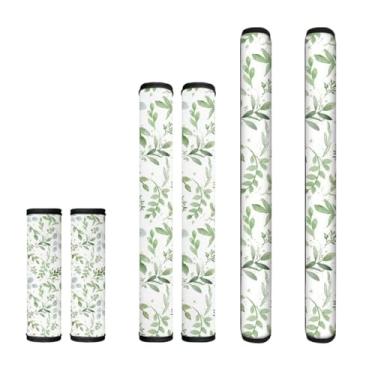 Imagem de NETILGEN Conjunto de 6 capas de maçanetas de geladeira de folha verde sálvia, antiderrapantes, laváveis, para decoração de utensílios de cozinha, lava-louças, micro-ondas, luvas de maçaneta de porta