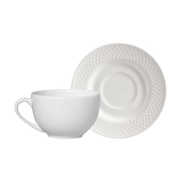 Imagem de Xícaras de Chá Alleanza Cerâmica Branca 250ml - 6 Unidades