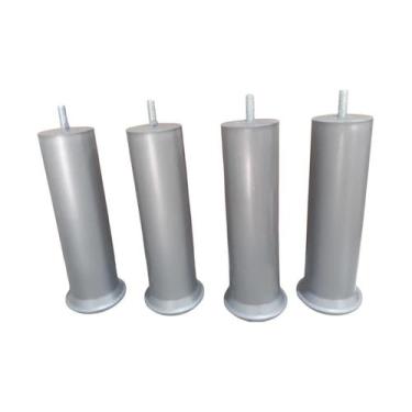 Imagem de Kit 4 Pés Cinza Para Cama Box e Moveis 18cm de Altura - FENIX MENDONCA