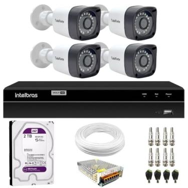 Imagem de Kit 4 Câmeras Full HD 1080p 2MP Bullet 20M Tudo Forte + DVR Inteligente Intelbras MHDX 1304 4 Canais + HD 2TB