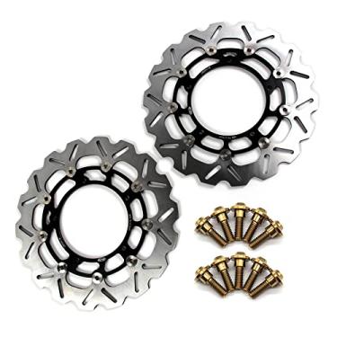 Imagem de Arashi Discos de freio dianteiro Rotores com parafusos de montagem para Yamaha YZF R6 2005-2016, FAZER 800 10-15, FZ8 FZ800 10-15, YZF R1 07-14, XTZ1200 SUPER TENERE 10-21, acessórios de motocicleta