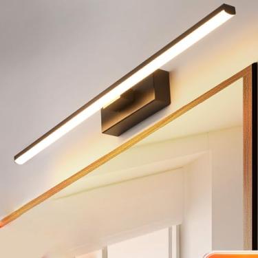 Imagem de Luz de Espelho LED Banheiro Rotação de 315° Arandela Ângulo Ajustável Moderno Interior Arandelas Iluminação de Imagem Metal Iluminação de Parede para Banheiro Armário Sala de Estar Banheiro (Preto Luz