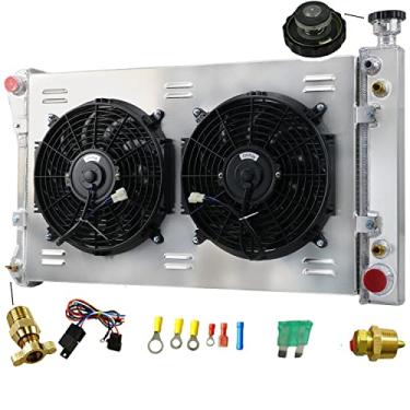 Imagem de AluRadiador Radiador de alumínio para 1988-1997 Chevy/GMC C1500 C2500 C3500 K1500 K2500 K3500 5.0L 5.7L V8 4.3L V6 Cheyenne Silverado Sierra Scottsdale 3 fileiras de radiadores de fluxo cruzado 2 x 30