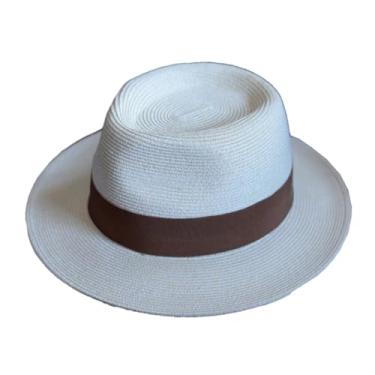 Imagem de Chapéu masculino de verão em forma macia, aba larga, praia, sol, proteção UV, chapéu de jazz feminino, bege, café, rotina, 55-57 cm