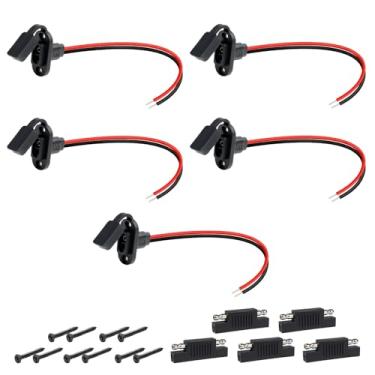 Imagem de Conector SAE, TMH 1 FT - 12 AWG Soquete Porta Lateral, Cabo SAE Plugue Conector Embutido para Gerador de Painel Solar Carregador de Bateria com 10 Parafusos (5 Pacotes)