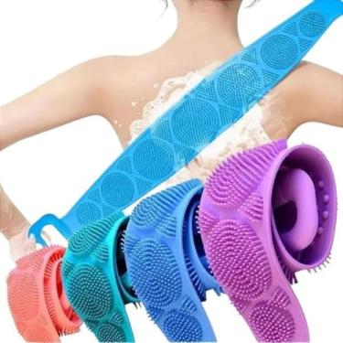 Imagem de Esponja De Banho Esfoliante Flexível Em Silicone Para Esfoliar O Corpo Limpeza Profunda Da Pele Esfregão Bucha Para Costas e Todo Corpo Esfoliação Massageadora (aleatorio)
