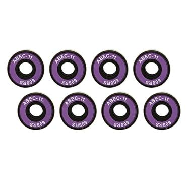 Imagem de Luzhengyang Rolamentos de skate ABEC-11 Pacote com 8 - Alta velocidade e baixo ruído - Rolamentos de esferas em miniatura de 22 mm - para skates, longboards, patins em linha, patins - desgaste, roxo