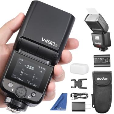 Imagem de Godox V480 para Sony GODOX TTL Flash - GN50 HSS 1/8000s/650 flashes/1.7s reciclagem/luz de modelagem embutida/bateria de íon-lítio/tela sensível ao toque/flash sem fio 2,4G/luz de velocidade de câmera