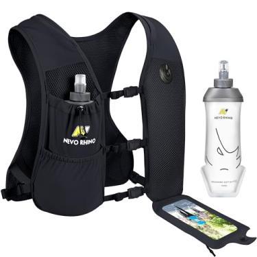 Imagem de N NEVO RHINO Colete de corrida com frasco macio de TPU de 350 ml, colete ajustável para água de corrida – bolso impermeável para telefone, mochila leve de hidratação para caminhadas, trilhas de