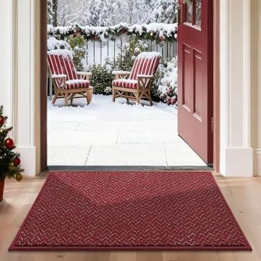 Imagem de COSY HOMEER - Tapete de porta 61 cm x 91 cm antiderrapante absorvente tapetes de entrada capachos de sujeira tapetes de entrada laváveis tapetes de entrada baixa tapete de boas-vindas para porta