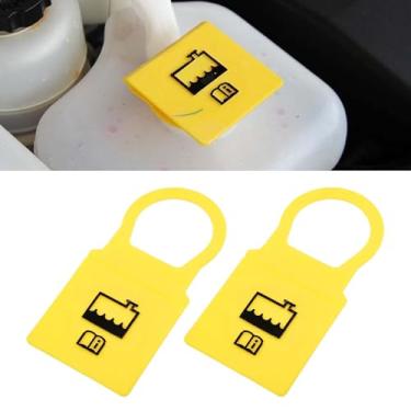 Imagem de KUQUTIDY 2 peças de tampa do reservatório de refrigerante do motor, tampa amarela do tanque de água do refrigerante de recuperação do radiador OEM 55111074AA para Chrysler, Dodge, Jeep, Ram, Grand