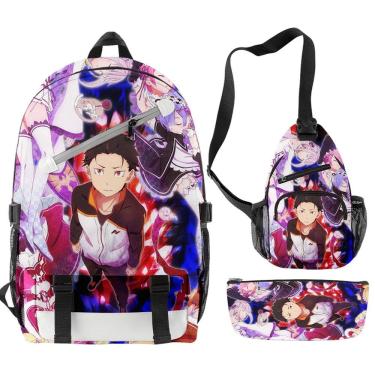 Imagem de Mochila escolar ambienta a vida em um mundo diferente do anime Zero