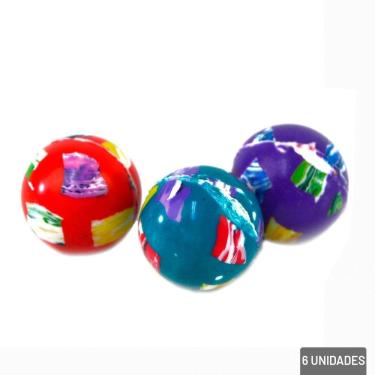 Imagem de Bola de Plástico 6 Peças Pula Pula Colorida - Tudo em Caixa