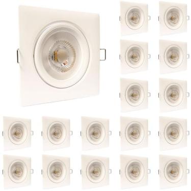 Imagem de Kit 15 Spot de Led 12W 3000K Branco Quente Quadrado Bivolt - Luz Aconc
