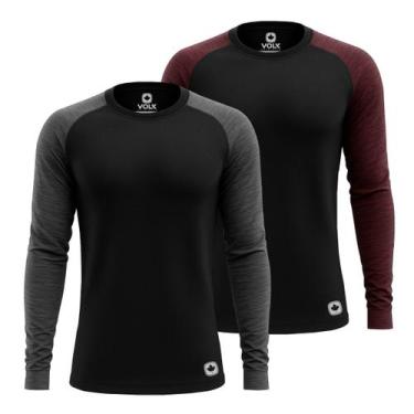 Imagem de Kit 2 Camisa Térmica Dryfit Masculina Proteção Solar Segunda Pele UV50