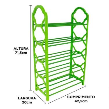 Imagem de Prateleira Organizador Multiuso Sapateira Ate 10 Pares Grande Estante 5 Prateleiras 20 Sapatos Vertical Cor:rosa