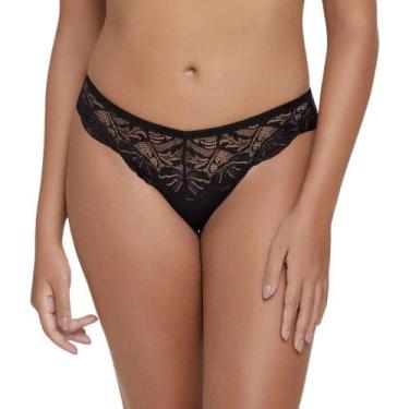 Imagem de Calcinha Tanga Triumph Fiori 24948 com Renda, Preto, M