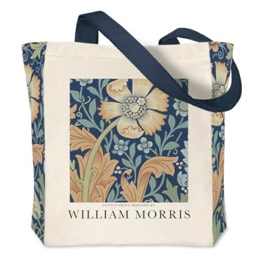 Imagem de Crocothemis Sacola de lona estética vintage, reutilizável, personalizada, bolsa de compras de ombro, William Morris 02, Large