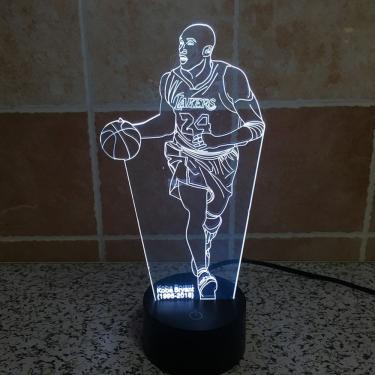 Imagem de Lâmpada de luz noturna Kobe Bryant Anime Decor 3D Illusion com base