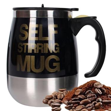 Imagem de Caneca Automática de Agitação Magnética,400 ml Elétrica com Tampa e Pega Ergonómica - Caneca de Café Elétrica com Auto Agitação,Para Casa Escritório Viagem Escola Camping Piquenique Homens Mulheres