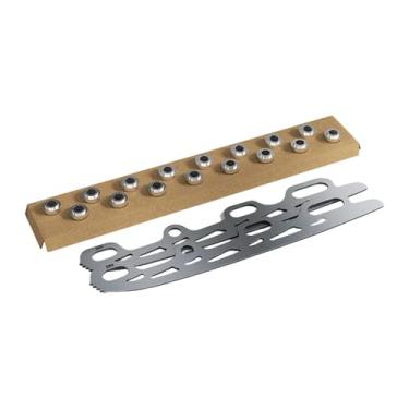 Imagem de harayaa 2 lâminas de patins prateadas com 16 pinos de borda, multifuncionais, compatíveis e resistentes para hóquei no gelo, S