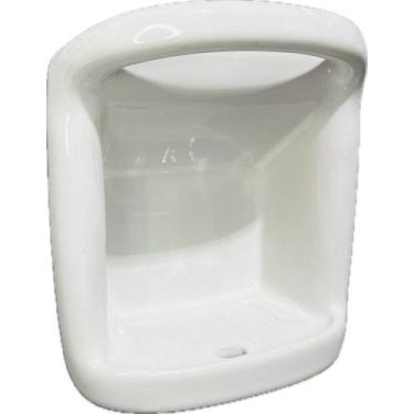 Imagem de Saboneteira Vintage Porcelana Branca c/ Alça Luxo Banheiro e Lavabo - 