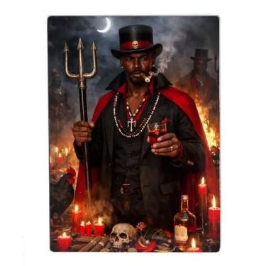 Imagem de Placa decorativa Exu umbanda religioso enfeite de parede - LD Loja