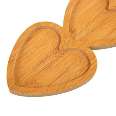 Imagem de Petisqueira De Coração Mdf Com 4 Divisorias 14x49x1,3cm - CASITA