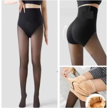 Imagem de Meia-Calça Translusida termica Forrada Feminina Quente super Elástica 