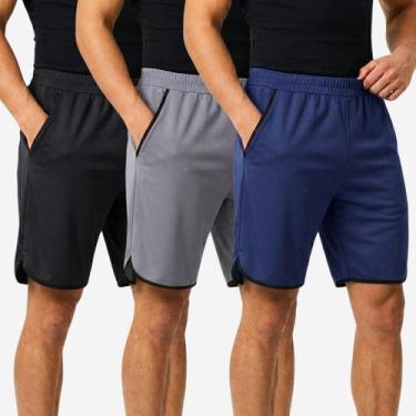Imagem de Kit 3 Bermudas Masculina Fitness Futebol Academia Shorts para Treino C