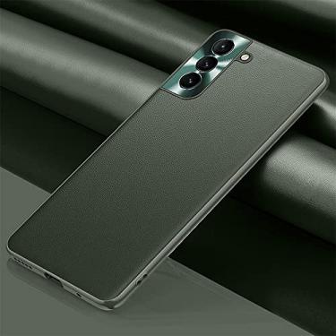 Imagem de Capa simples de hardware de luxo para Samsung Galaxy S22 S21 Ultra Plus S21 FE S20 FE Note 20 Capa Ultra S20FE de couro ultrafina, verde escuro, para nota 20