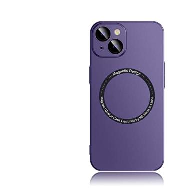Imagem de Estojo de carregamento sem fio ultrafino fosco para para iPhone 11 12 13 14 Pro Lente Max Câmera de vidro rígido Capa para PC, roxo, para iPhone 13 Pro
