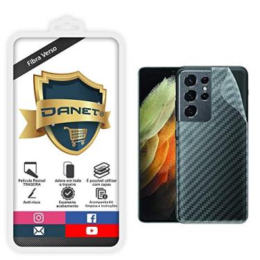 Imagem de Pel�cula Fibra De Carbono Gel Flex�vel Traseira Verso Samsung Galaxy S21 Ultra - Prote��o Que Adere E Cobre Toda A Parte Traseira do Aparelho - Danet