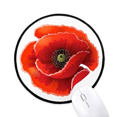 Imagem de Mouse pad de milho grande com pintura de flor vermelha para escritório e computador
