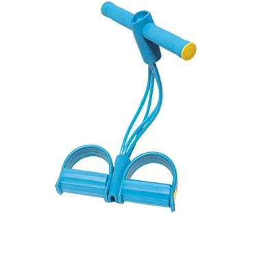 Imagem de Equipamento de Fitness em casa Corda Elástica com Pedal Sentar Corda Puxar Yoga Exercitador de Pernas (Azul, OneSize)