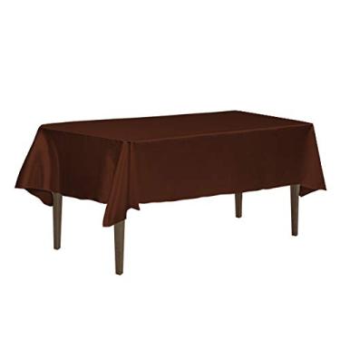 Imagem de LinenTablecloth Toalha de mesa retangular de cetim 152 x 250 cm Chocolate