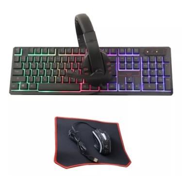 Imagem de Kit Gamer Pc Teclado + Mouse + Mousepad + Headset