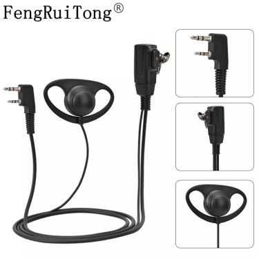 Imagem de D-tipo fone de ouvido gancho fone de ouvido walkie talkie fone de ouvido para kenwood baofeng UV-5R
