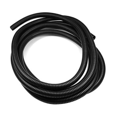 Imagem de Bettomshin 1 peça 3,12 pés comprimento 0,47 polegadas ID tubo ondulado, conduíte de fio, tubo de fole flexível não dividido polipropileno polipropileno para lagoa líquido ar condicionado capa capa capa preta