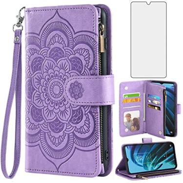 Imagem de Asuwish Capa de telefone para TCL 30XE/30V/4X/20AX/20A/20R/Bremen 5G Capa carteira com protetor de tela de vidro temperado e suporte flip para cartão de crédito TLC T601DL 30 XE XE5G V 20 AX R A 6,67