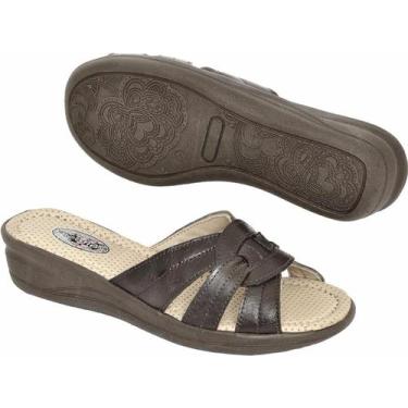 Imagem de Tamanco Sandália Linha Senhora Conforto Feminina Casual Resistente - J