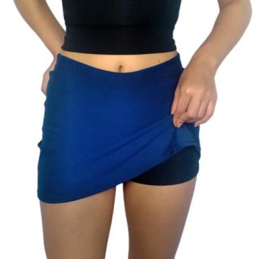 Imagem de Short Saia Feminino Soltinho Elástico Liso Suplex Pp ao Plus Size - Se