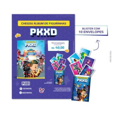 Imagem de Kit de 10 envelopes com 50 cromos do Livro ilustrado oficial PK XD - P