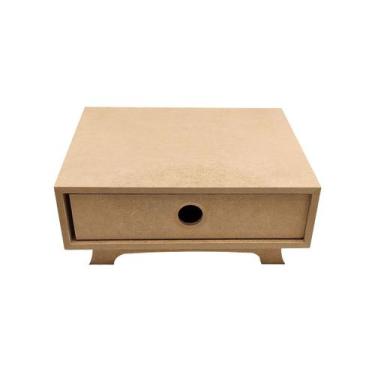 Imagem de Mini Cômoda 1 Gaveta 22x17x9,5 Mdf Madeira - ATACADÃO DO ARTESANATO MD